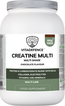 Vitadefence® Creatine Multi | Chocolate Flavour Recovery Shake with BCAA, Collagen, Electrolytes, Vitamins & Minerals – 1.8 kg