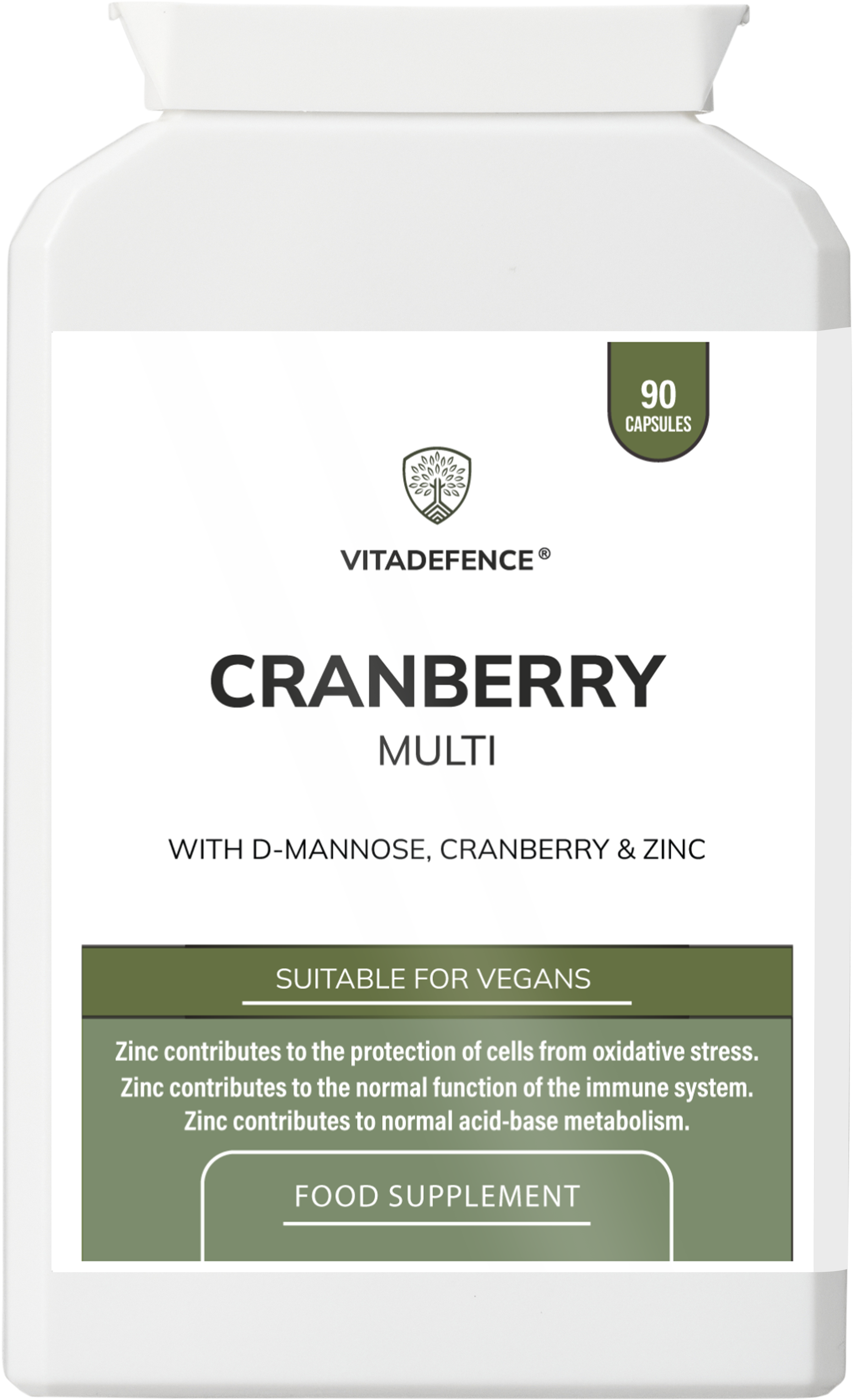 Vitadefence® Cranberry Multi | With D-Mannose, Zinc & Botanicals – 90 Vegan Capsules