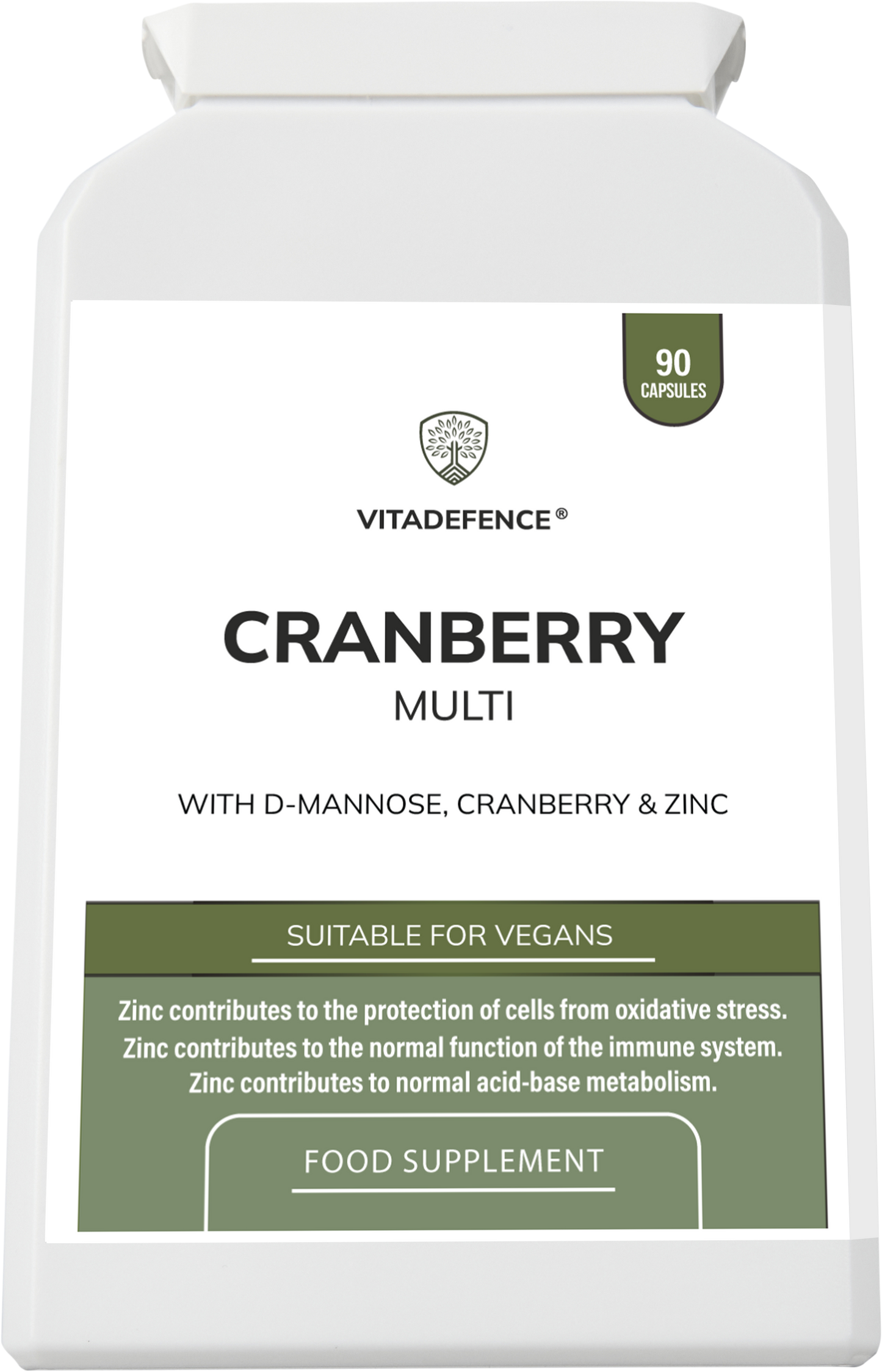 Vitadefence® Cranberry Multi | With D-Mannose, Zinc & Botanicals – 90 Vegan Capsules -  Vitadefence® - Vitadefence®
