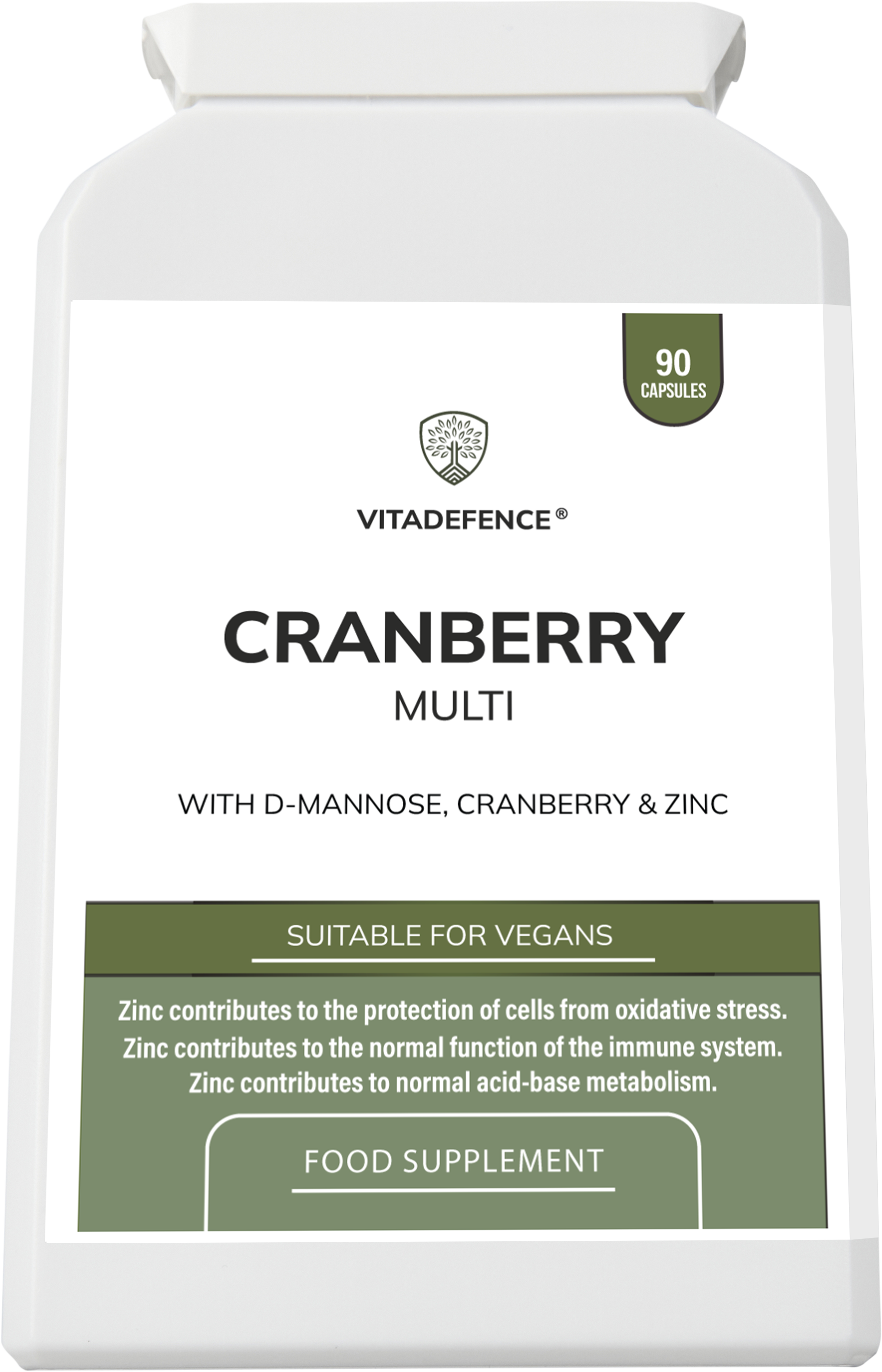 Vitadefence® Cranberry Multi | With D-Mannose, Zinc & Botanicals – 90 Vegan Capsules -  Vitadefence® - Vitadefence®
