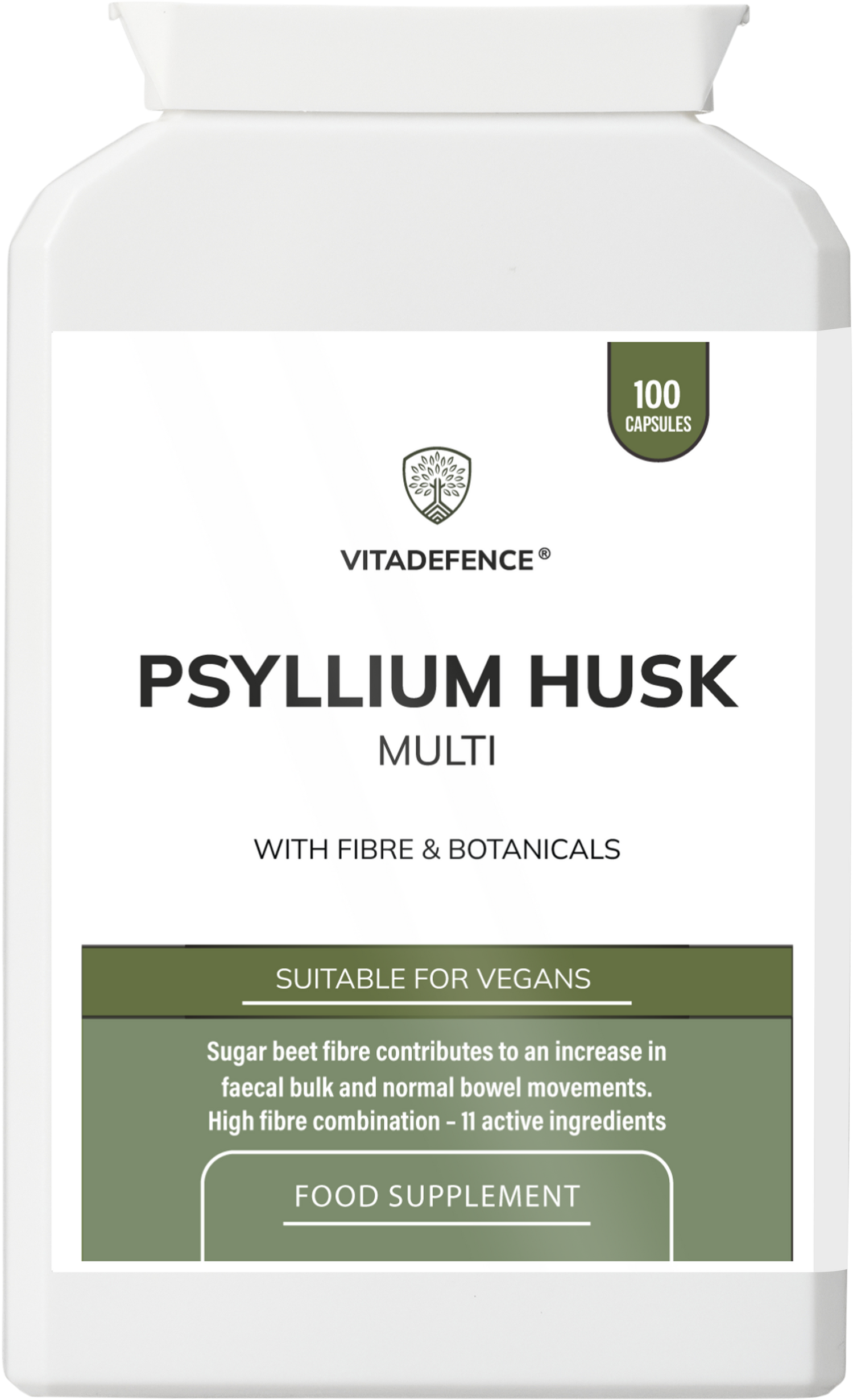 Vitadefence® Psyllium Husk Multi | High-Fibre Botanical Blend – 100 Capsules