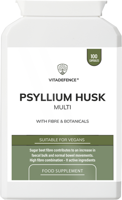 Vitadefence® Psyllium Husk Multi | High-Fibre Botanical Blend – 100 Capsules