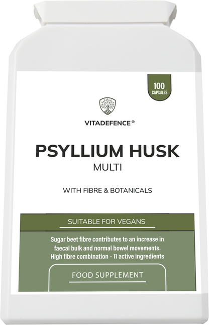 Vitadefence® Psyllium Husk Multi | High-Fibre Botanical Blend – 100 Capsules