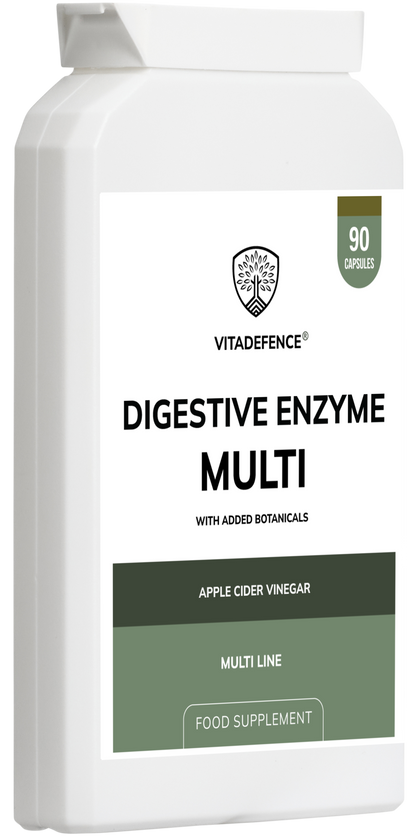 Vitadefence® Digestive Enzyme Multi | With Turmeric, Apple Cider Vinegar & Enzyme Blend – 90 Capsules