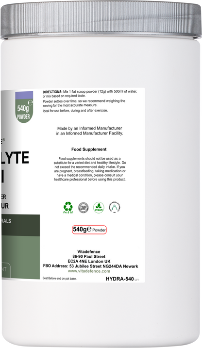 Vitadefence® Electrolyte Multi | Berry Flavour Hydration Powder with Electrolytes & Minerals – 540 g