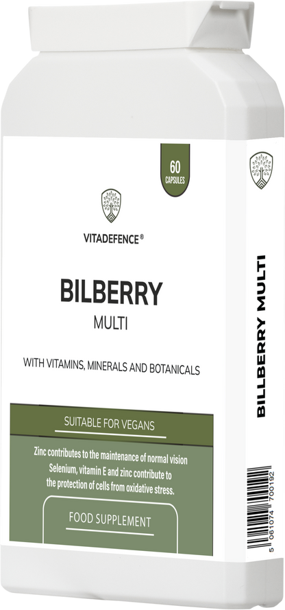 Vitadefence® Bilberry Multi | With Pine Bark, Lutein, Zinc, Selenium & Vitamins – 60 Capsules -  Vitadefence® - Vitadefence®
