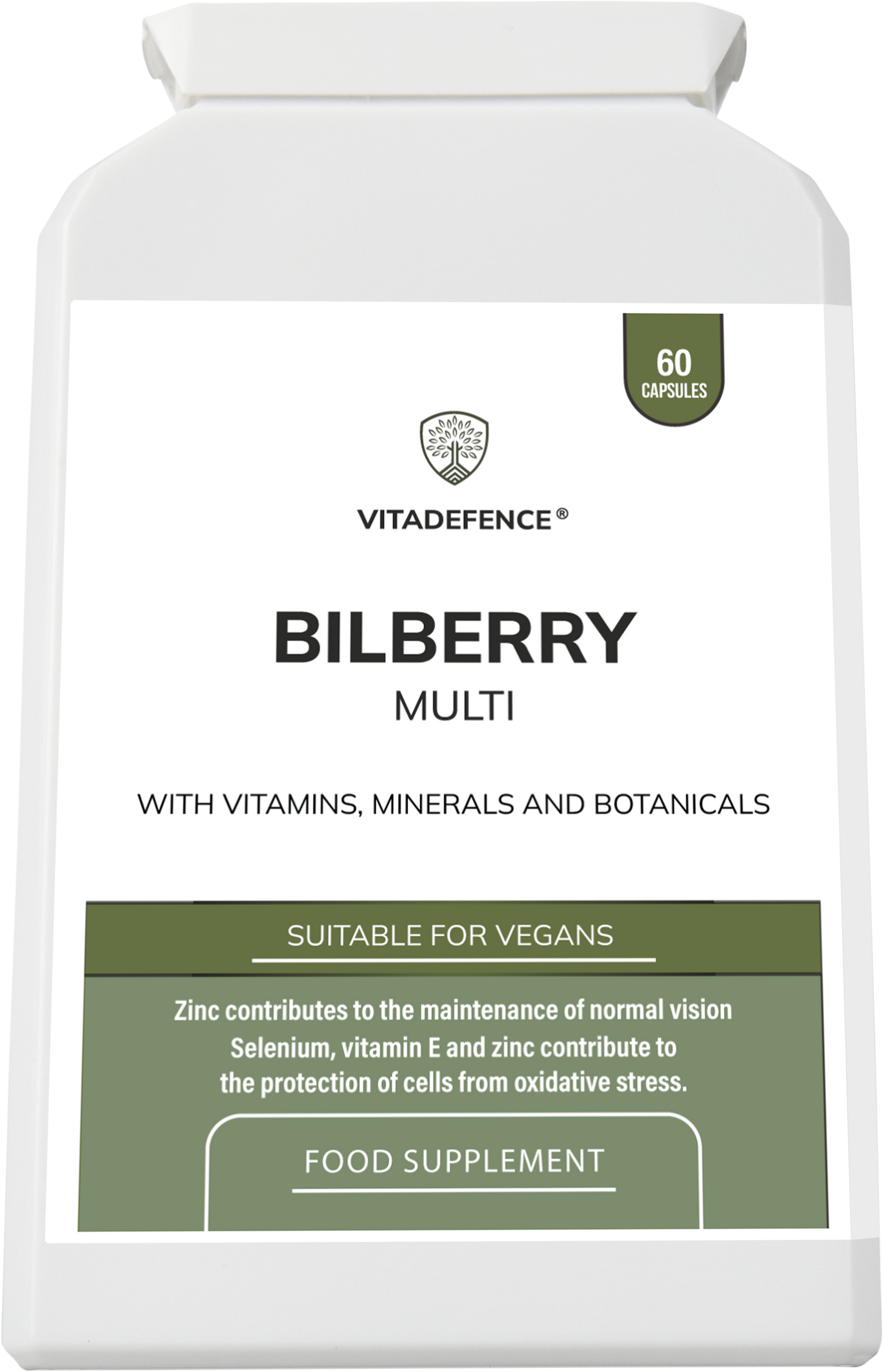 Vitadefence® Bilberry Multi | With Pine Bark, Lutein, Zinc, Selenium & Vitamins – 60 Capsules -  Vitadefence® - Vitadefence®
