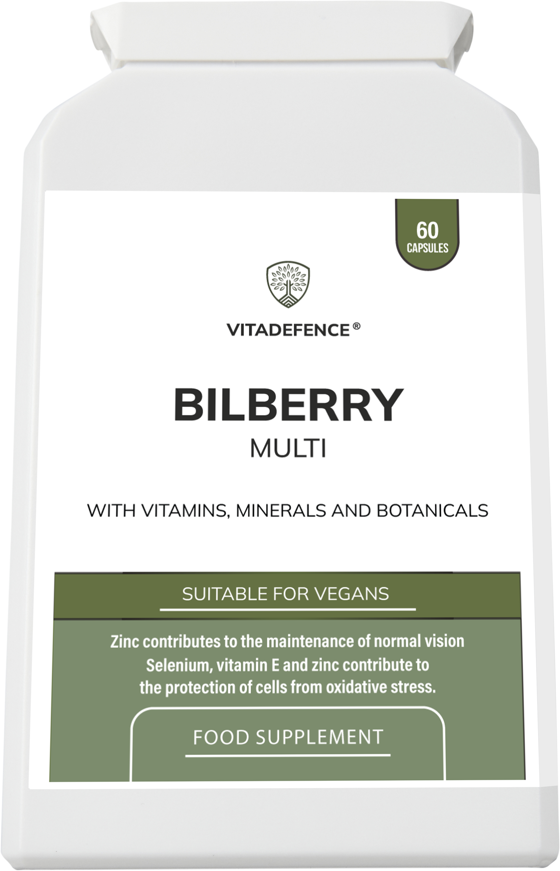 Vitadefence® Bilberry Multi | With Pine Bark, Lutein, Zinc, Selenium & Vitamins – 60 Capsules -  Vitadefence® - Vitadefence®
