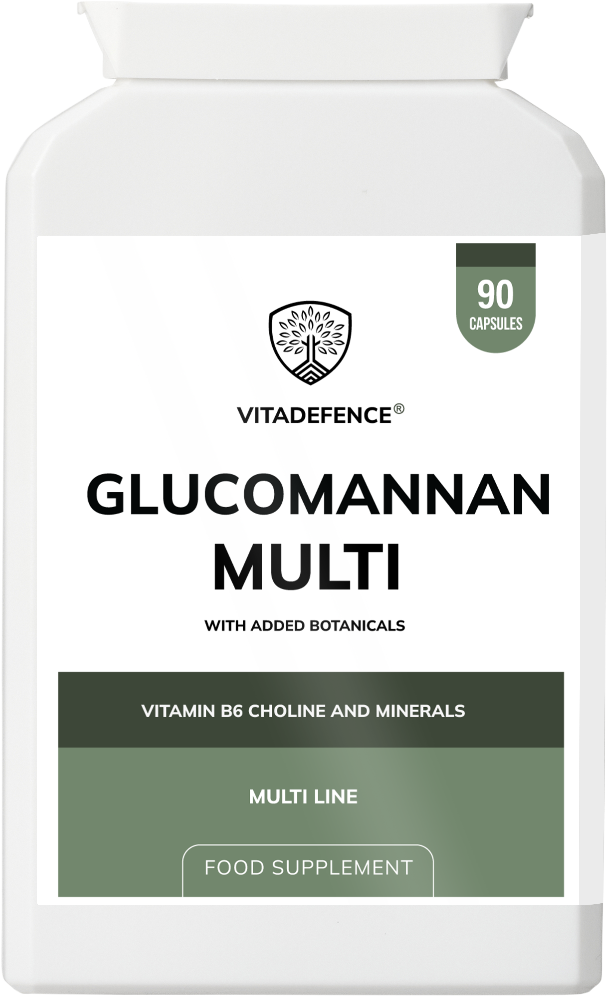Vitadefence® Glucomannan Multi – Vitamin B6, Choline, Minerals & Botanicals – 90 Vegan Capsules