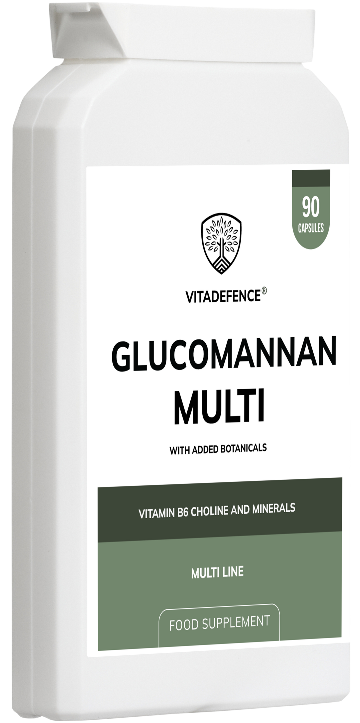 Vitadefence® Glucomannan Multi – Vitamin B6, Choline, Minerals & Botanicals – 90 Vegan Capsules