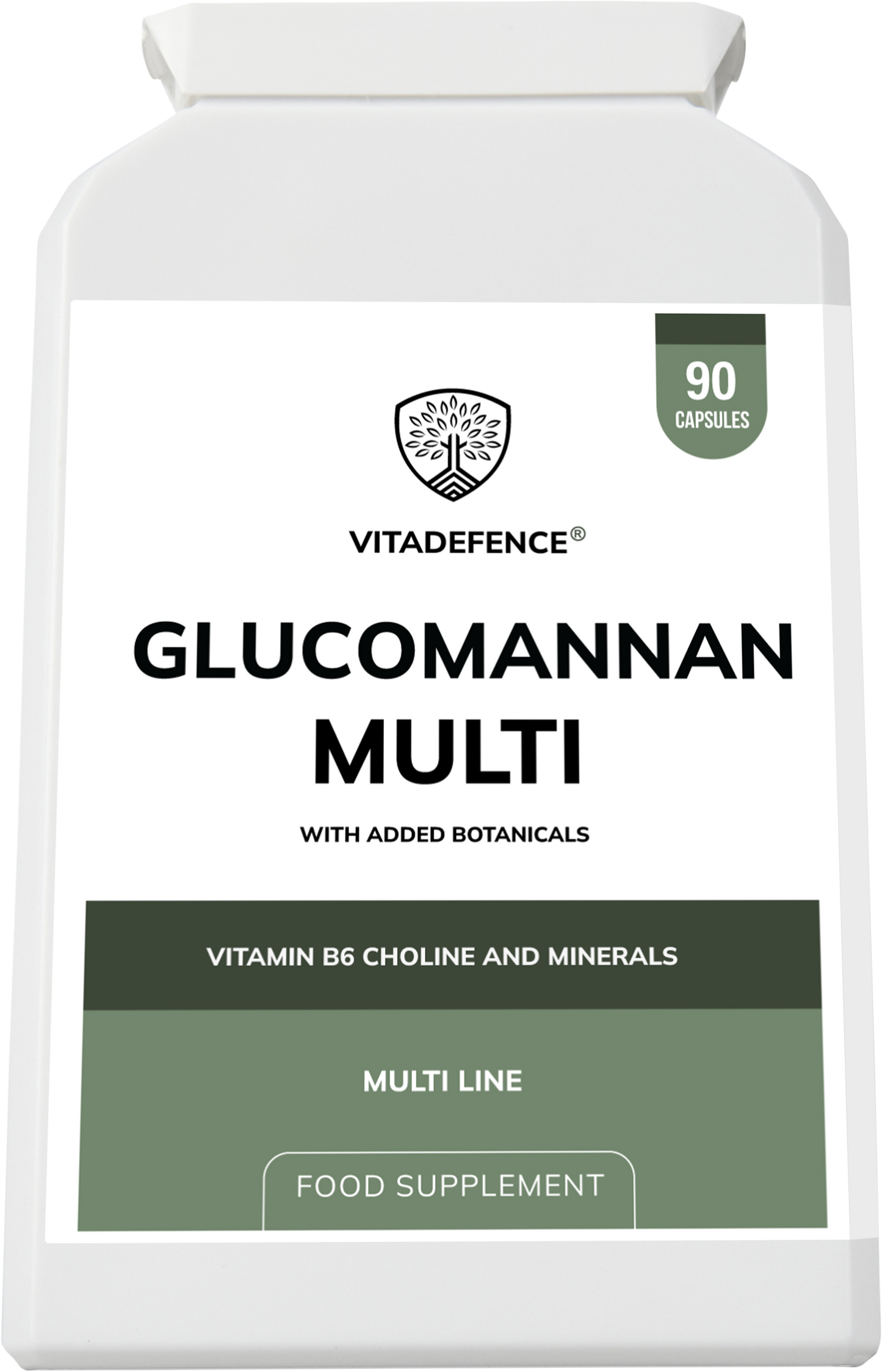 Vitadefence® Glucomannan Multi – Vitamin B6, Choline, Minerals & Botanicals – 90 Vegan Capsules