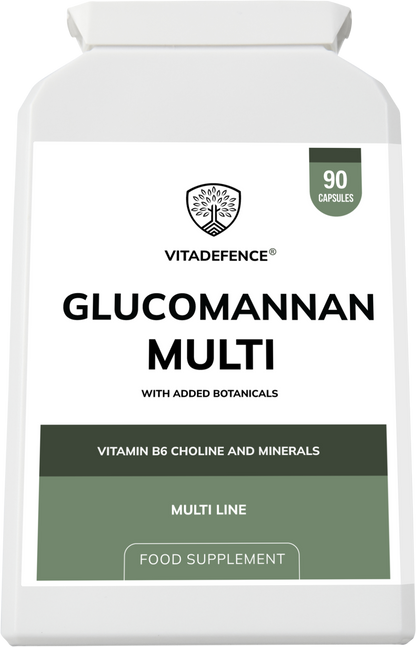 Vitadefence® Glucomannan Multi – Vitamin B6, Choline, Minerals & Botanicals – 90 Vegan Capsules