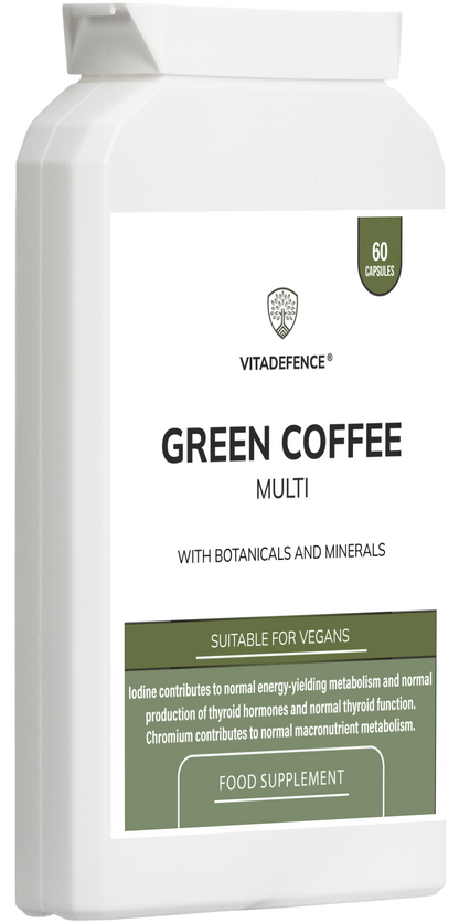 Vitadefence® Green Coffee Multi | With Chromium, Iodine & Botanicals – 60 Vegan Capsules