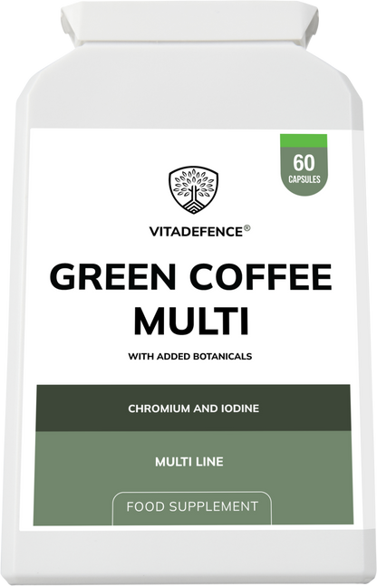Vitadefence® Green Coffee Multi | With Chromium, Iodine & Botanicals – 60 Vegan Capsules