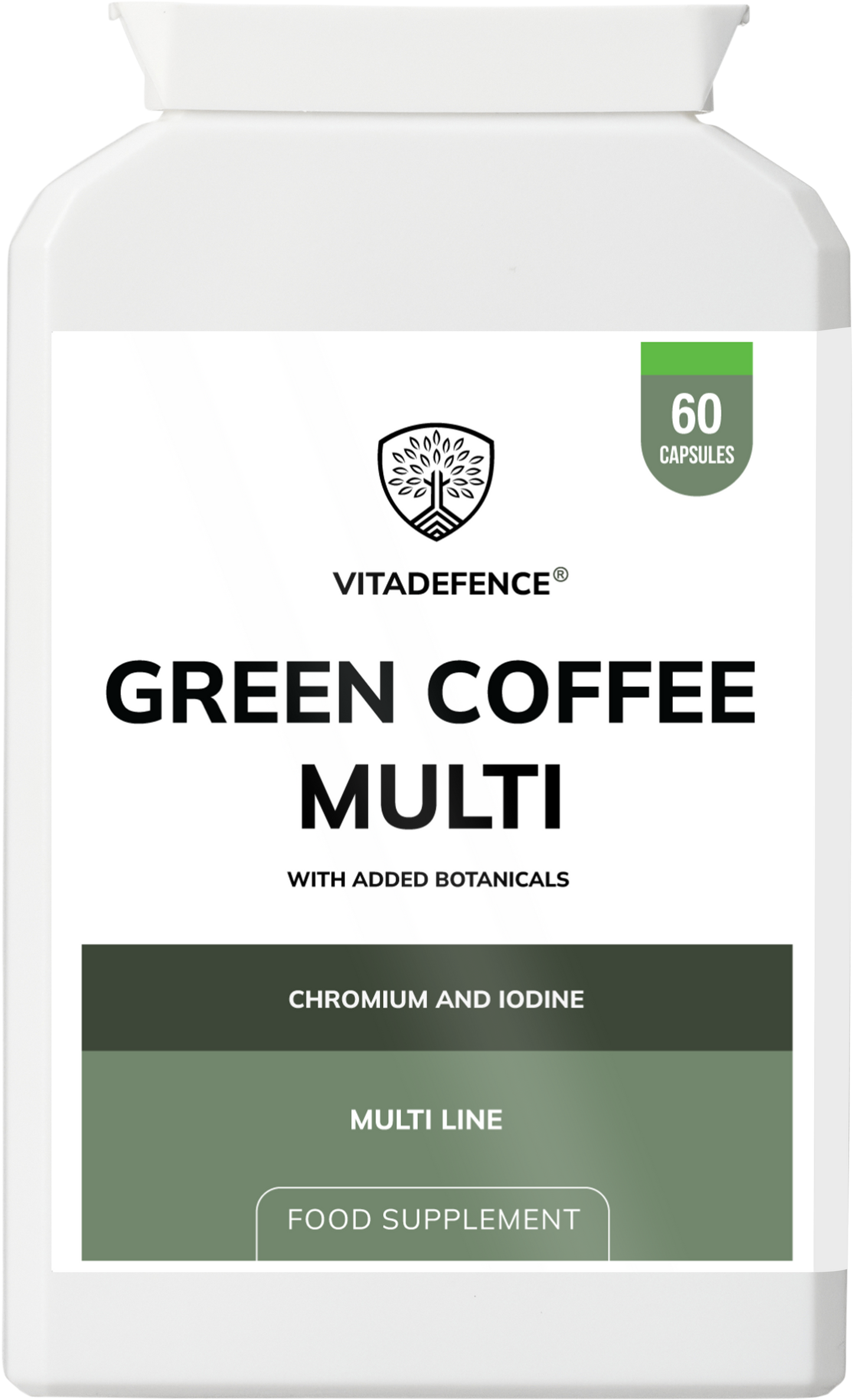 Vitadefence® Green Coffee Multi | With Chromium, Iodine & Botanicals – 60 Vegan Capsules