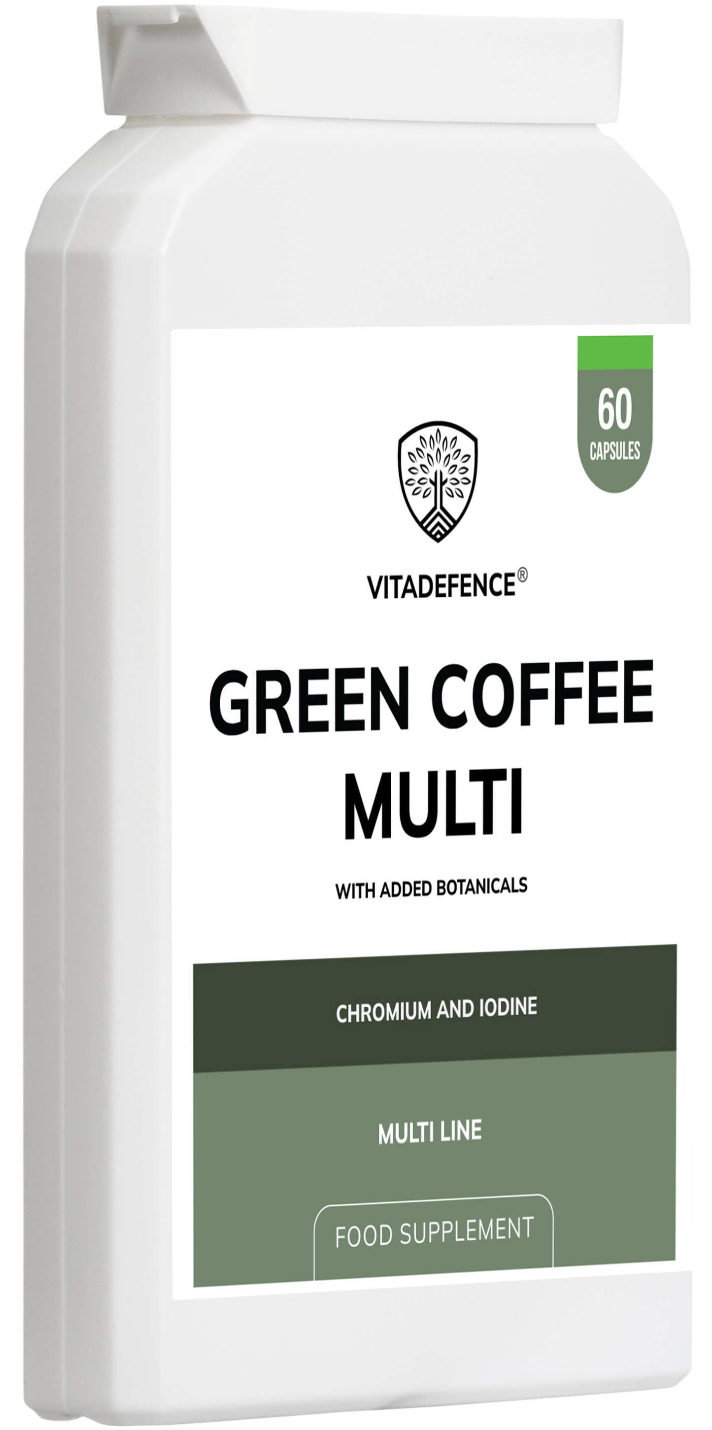Vitadefence® Green Coffee Multi | With Chromium, Iodine & Botanicals – 60 Vegan Capsules