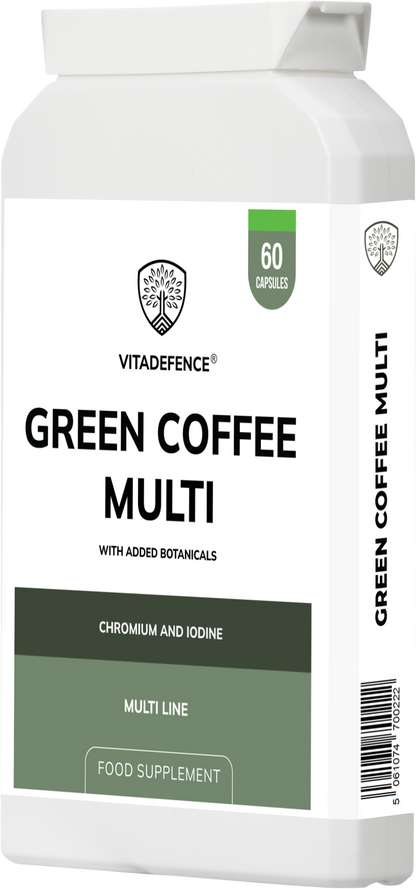 Vitadefence® Green Coffee Multi | With Chromium, Iodine & Botanicals – 60 Vegan Capsules