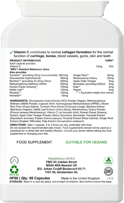 Vitadefence® Turmeric Multi | With Vitamin B6, Zinc & Botanicals – 60 Capsules