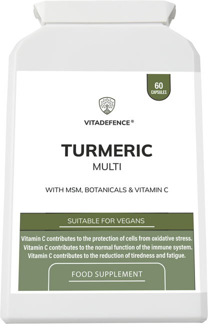 Vitadefence® Turmeric Multi | With Vitamin B6, Zinc & Botanicals – 60 Capsules