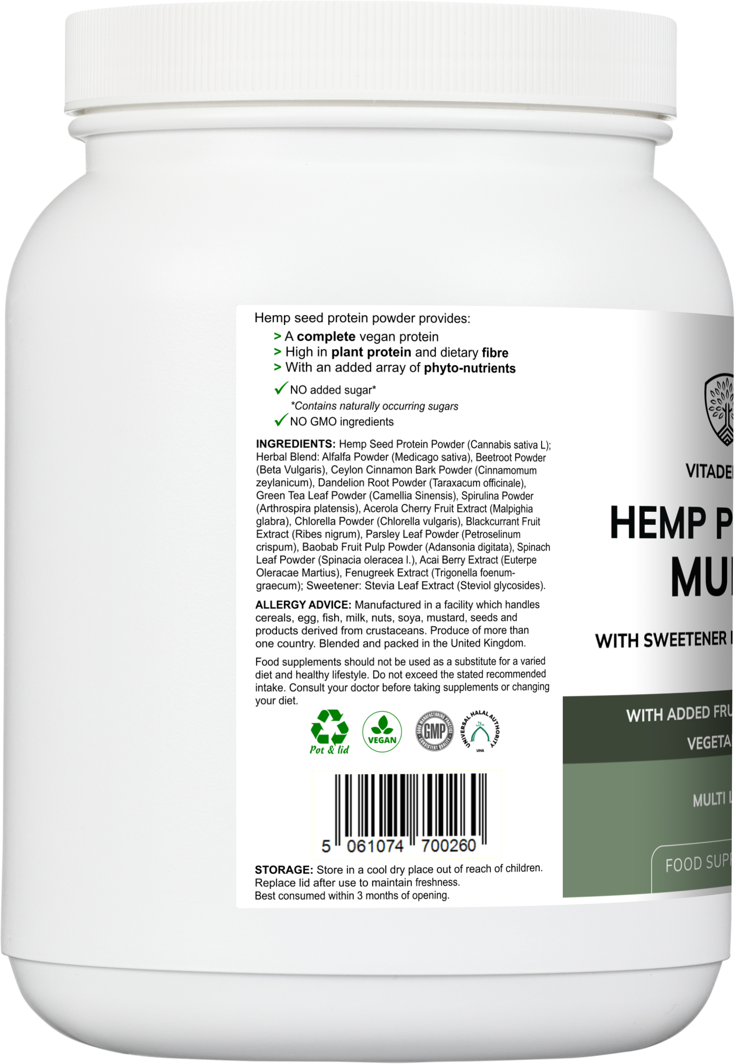 Hemp Protein Multi - Complete Plant-Based Superfood Powder