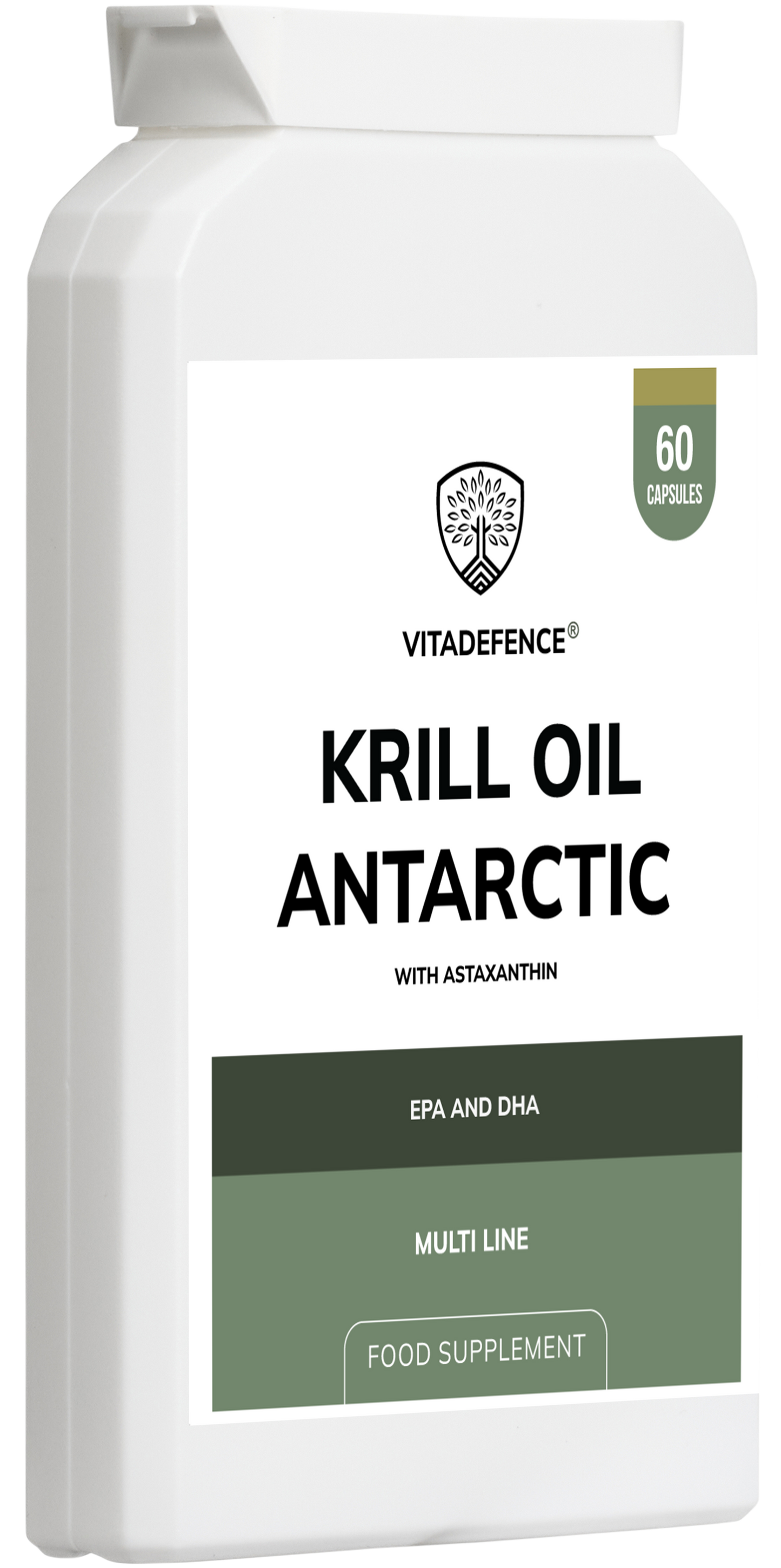 Vitadefence® Krill Oil Antarctic | 500 mg with EPA, DHA & Astaxanthin – 60 Softgels