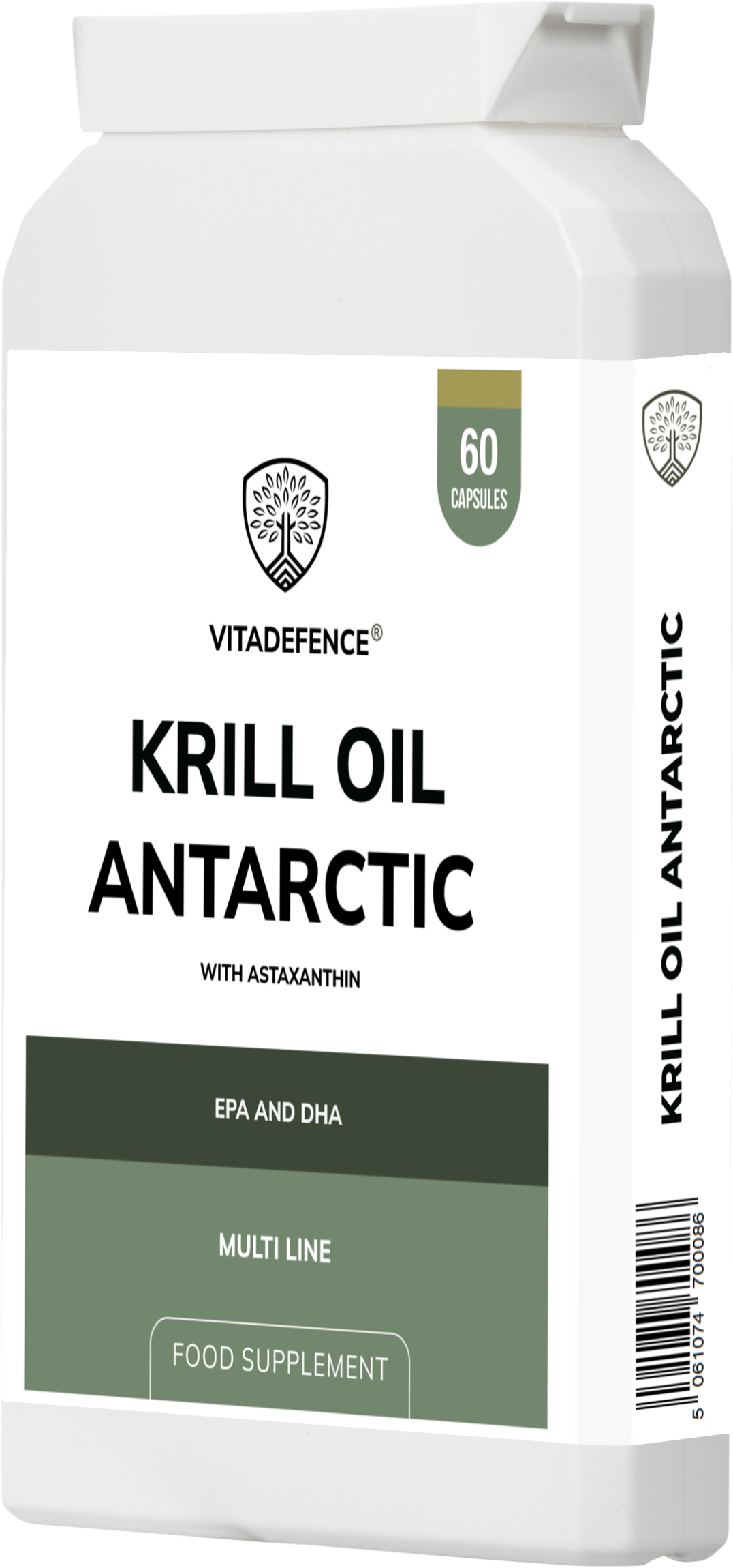 Vitadefence® Krill Oil Antarctic | 500 mg with EPA, DHA & Astaxanthin – 60 Softgels