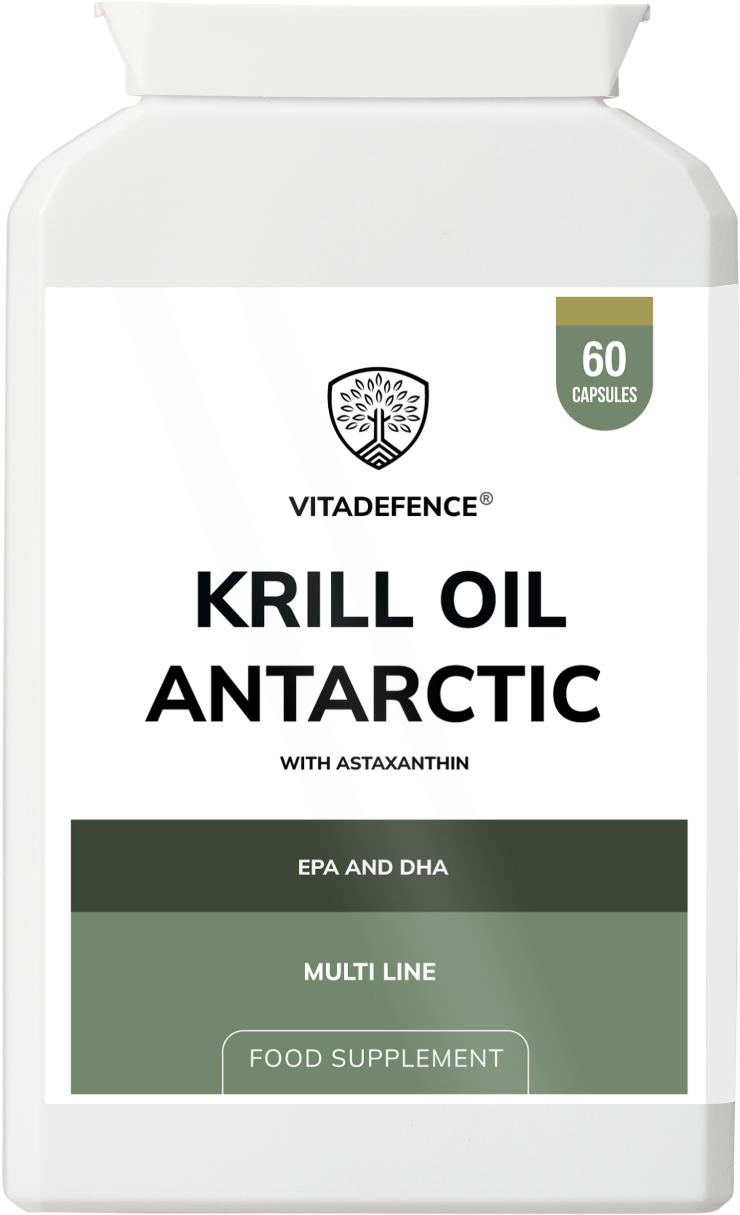 Vitadefence® Krill Oil Antarctic | 500 mg with EPA, DHA & Astaxanthin – 60 Softgels