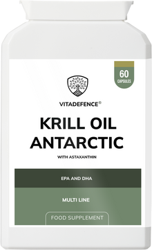 Vitadefence® Krill Oil Antarctic | 500 mg with EPA, DHA & Astaxanthin – 60 Softgels