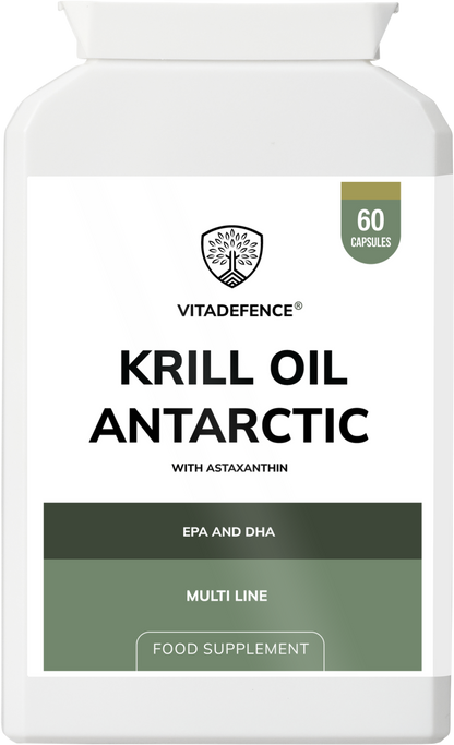 Vitadefence® Krill Oil Antarctic | 500 mg with EPA, DHA & Astaxanthin – 60 Softgels