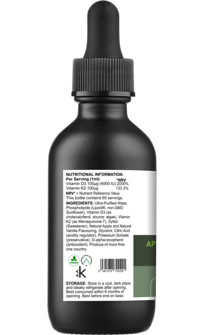 Vitadefence® Liposomal Vitamin D3 & K2 – Apple & Vanilla Flavour