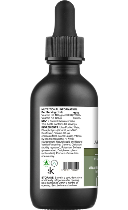 Vitadefence® Liposomal Vitamin D3 & K2 – Apple & Vanilla Flavour