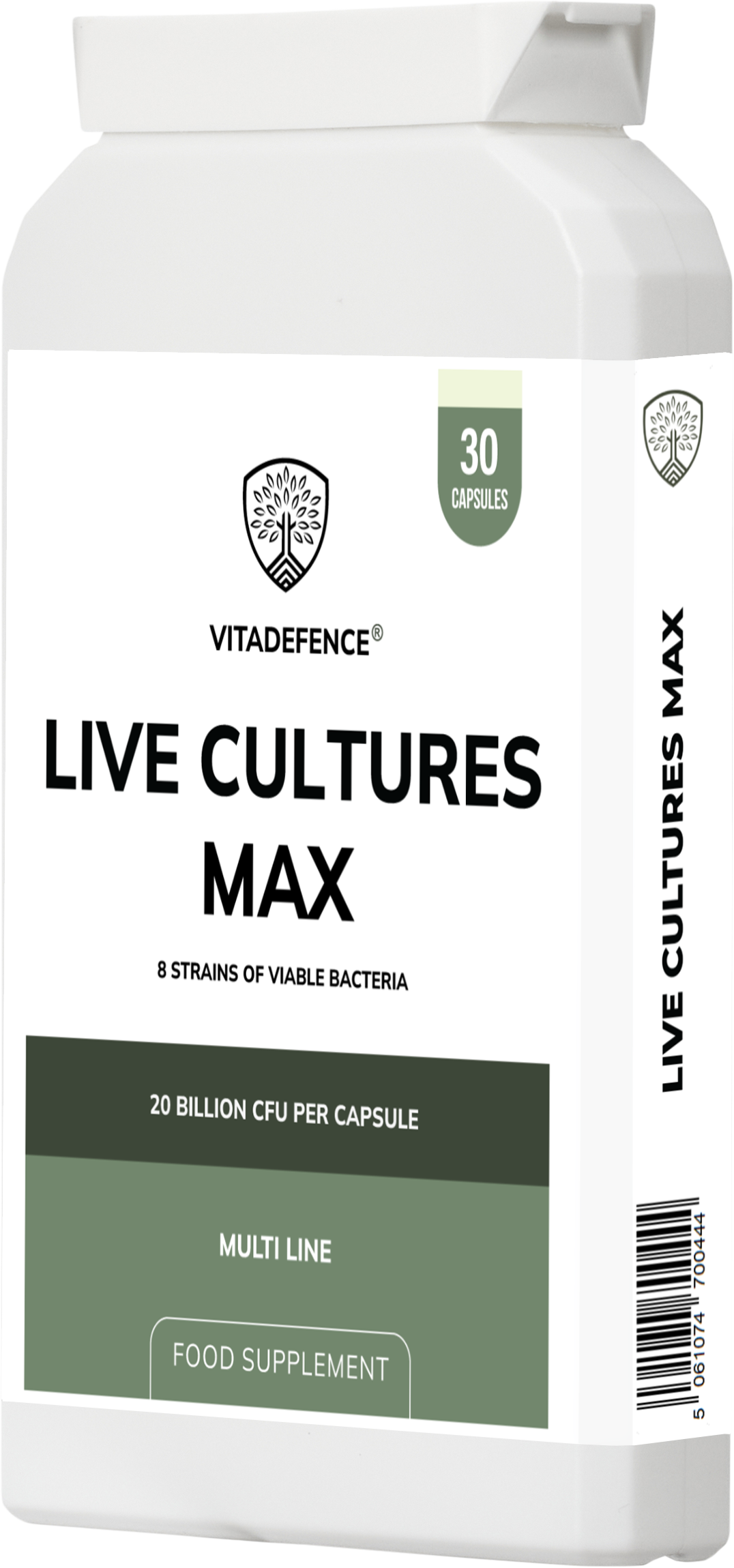 Live Cultures Max – 20 Billion CFU, 8-Strain Formula | Vitadefence®
