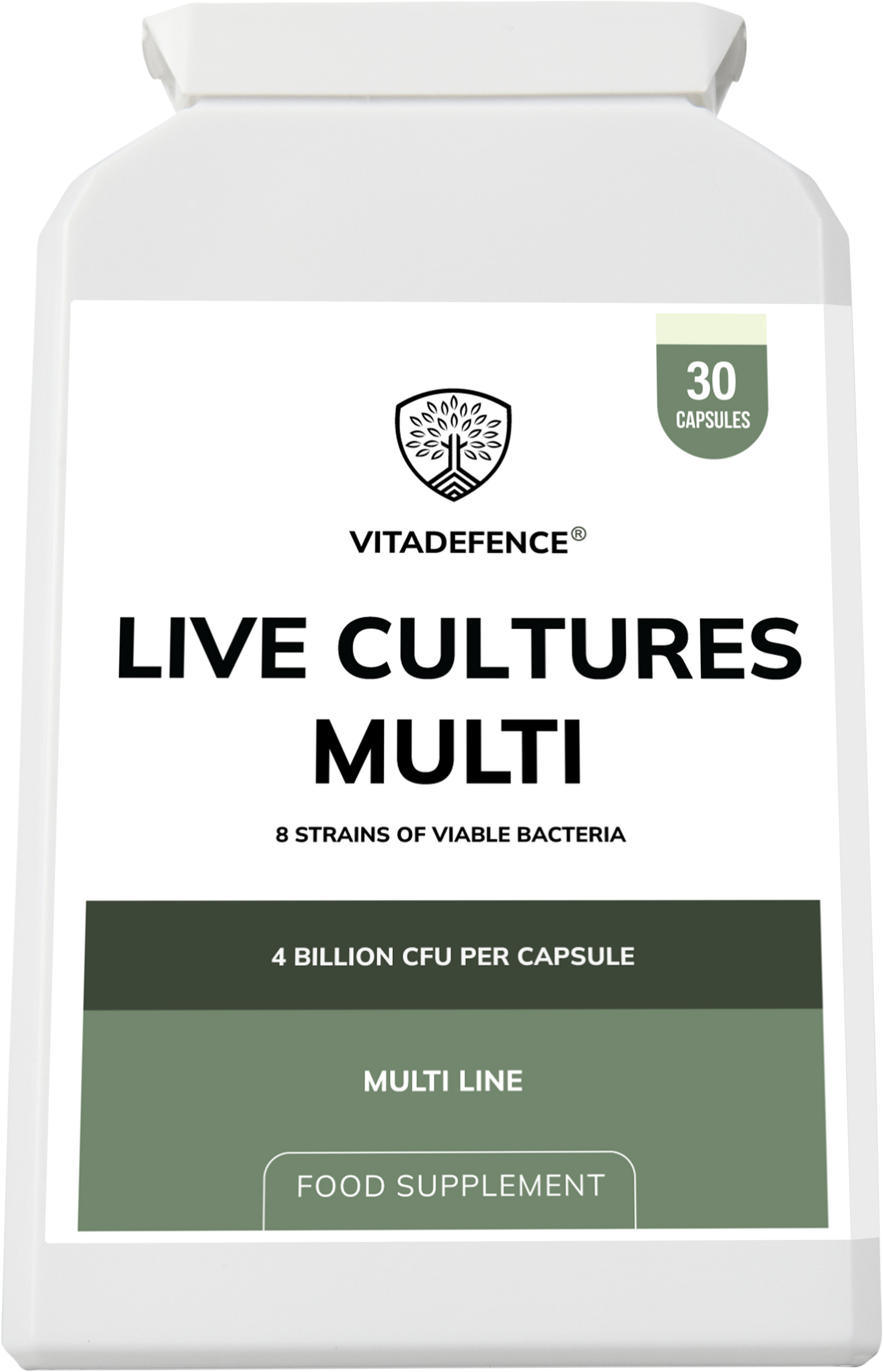Vitadefence® Live Cultures Multi | 8 Strains, 4 Billion CFU – 30 Capsules
