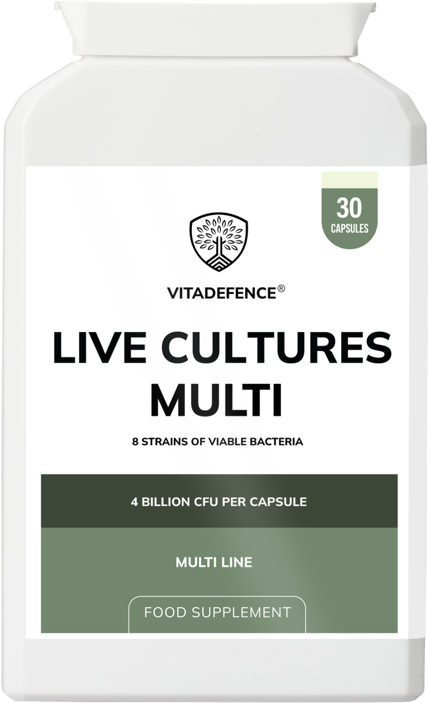 Vitadefence® Live Cultures Multi | 8 Strains, 4 Billion CFU – 30 Capsules