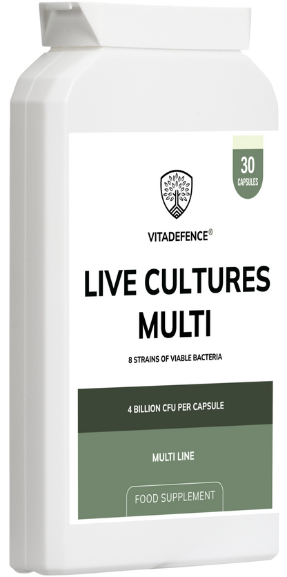 Vitadefence® Live Cultures Multi | 8 Strains, 4 Billion CFU – 30 Capsules