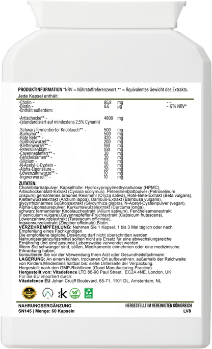 Artichoke Multi | With Choline, Biotin & Botanicals – 60 Capsules -  Vitadefence® - Vitadefence®
