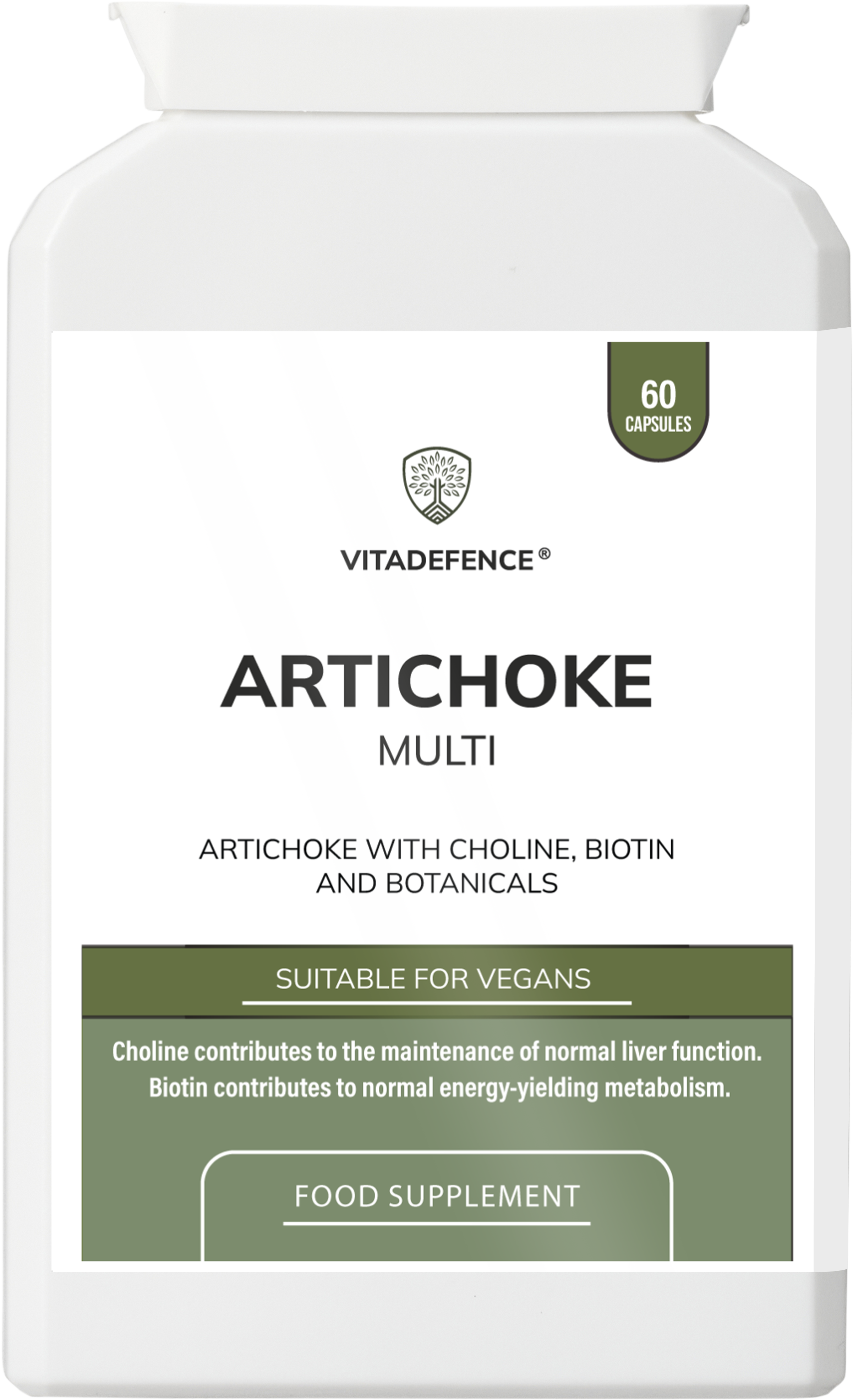 Vitadefence® Artichoke Multi | With Choline, Biotin & Botanicals – 60 Capsules