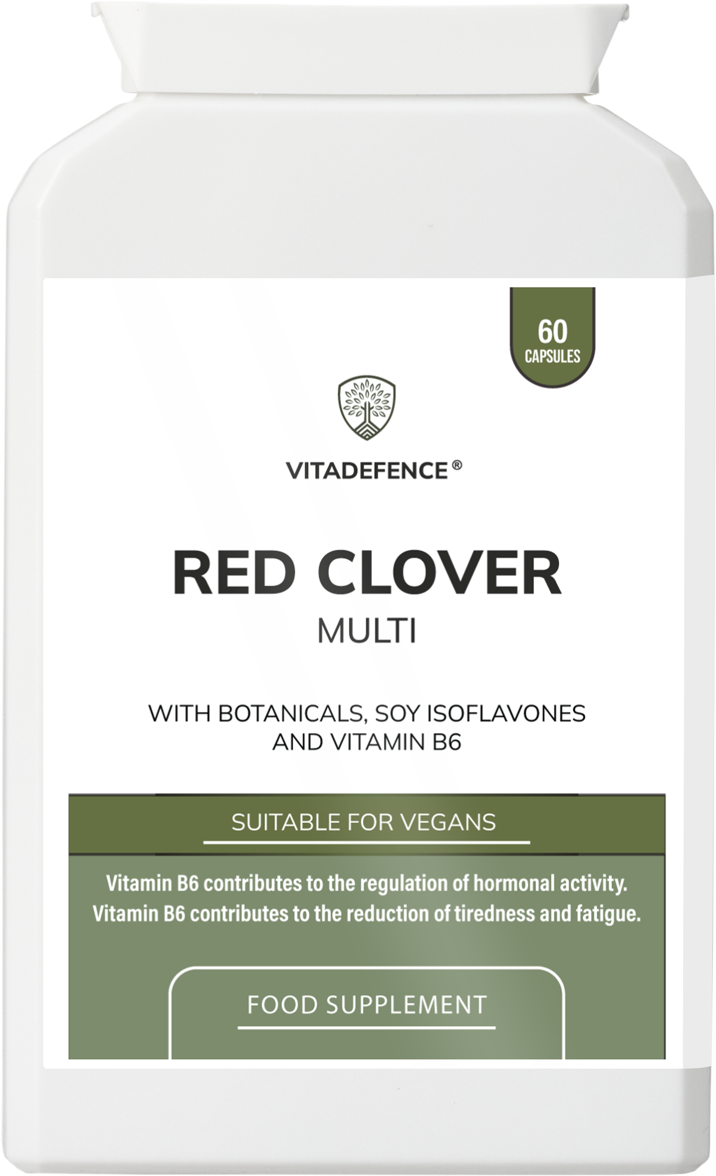 Vitadefence® Red Clover Multi | With Vitamin B6, Zinc, Sage & Siberian Ginseng – 60 Capsules