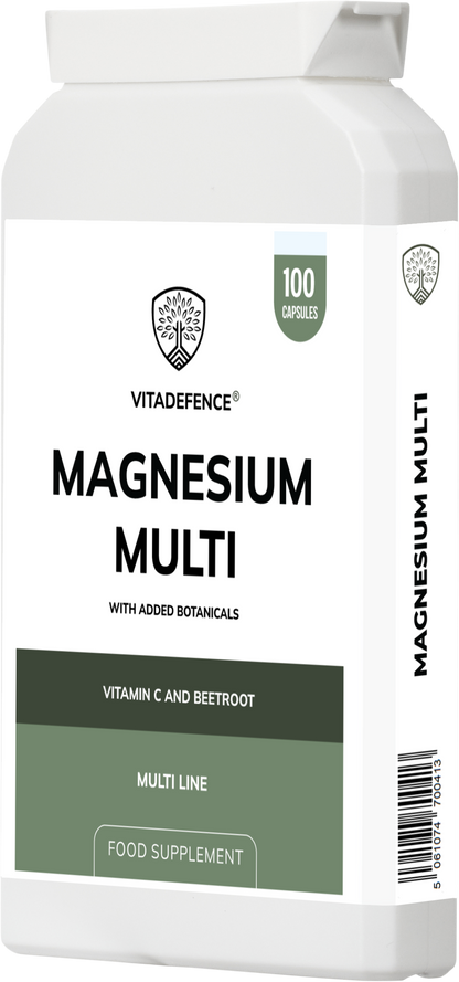 Vitadefence® Magnesium Multi | With Vitamin C & Sugar Beet Fibre – 100 Vegan Capsules
