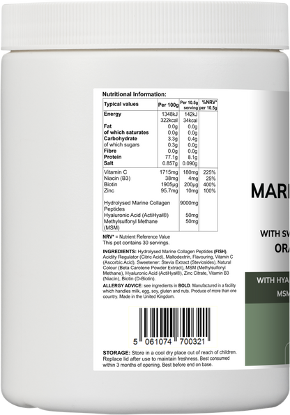 Vitadefence® Marine Collagen Multi | Orange & Mango Flavour Powder with Hyaluronic Acid, MSM, Vitamins & Minerals – 315 g