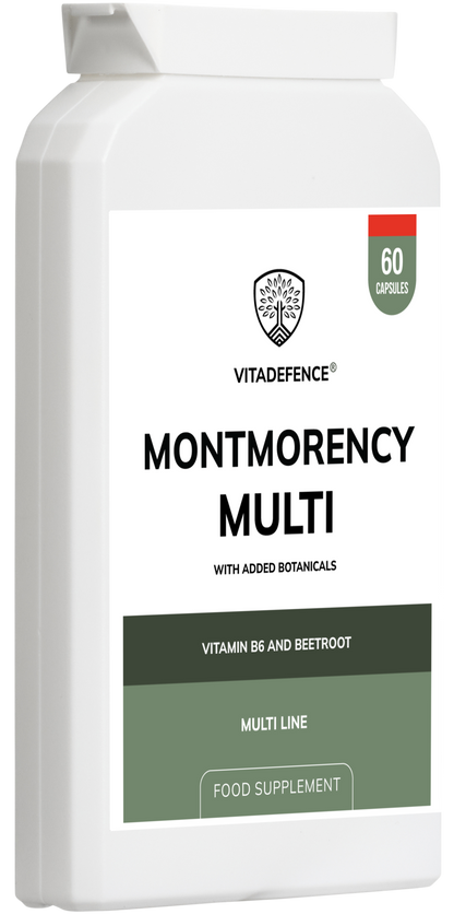 Vitadefence® Montmorency Multi | With Vitamin B6, Beetroot & Tart Cherry – 60 Capsules
