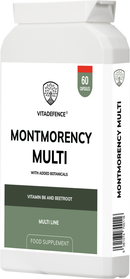 Vitadefence® Montmorency Multi | With Vitamin B6, Beetroot & Tart Cherry – 60 Capsules
