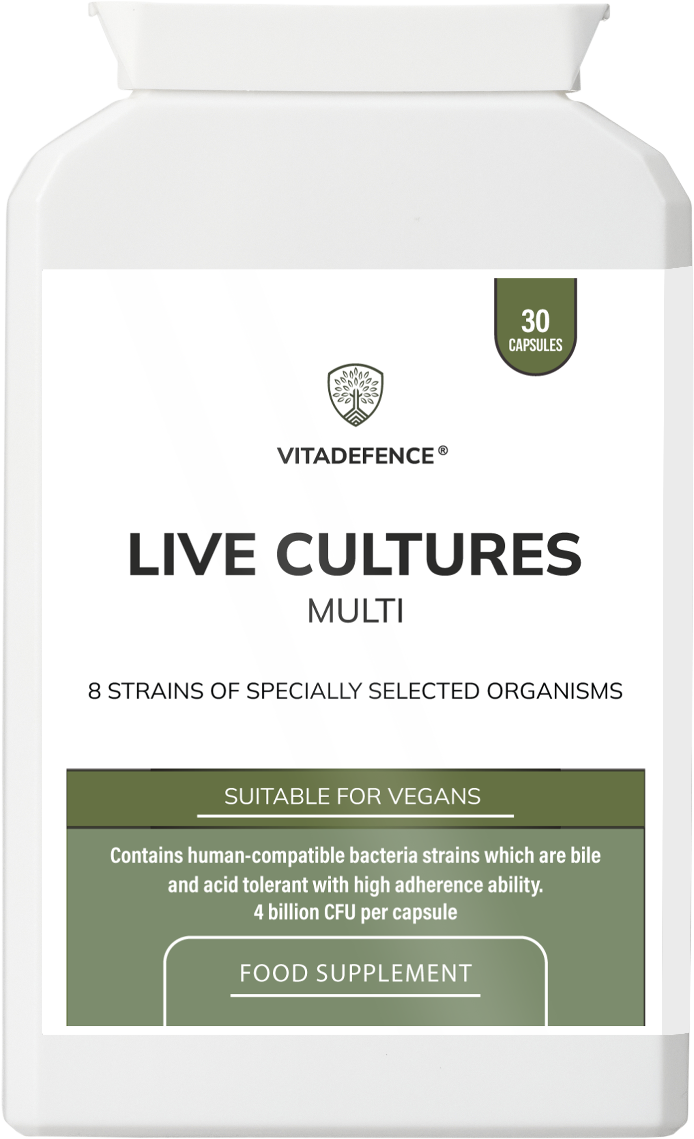 Vitadefence® Live Cultures Multi | 8 Strains, 4 Billion CFU – 30 Capsules