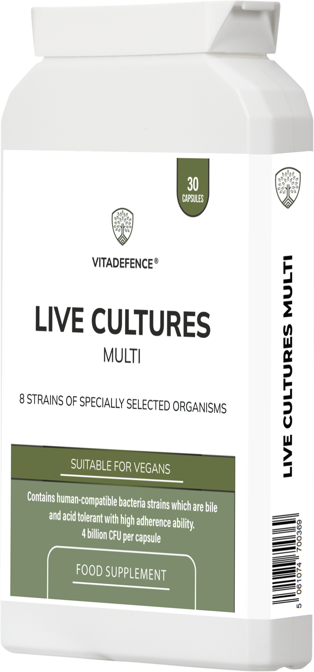 Vitadefence® Live Cultures Multi | 8 Strains, 4 Billion CFU – 30 Capsules