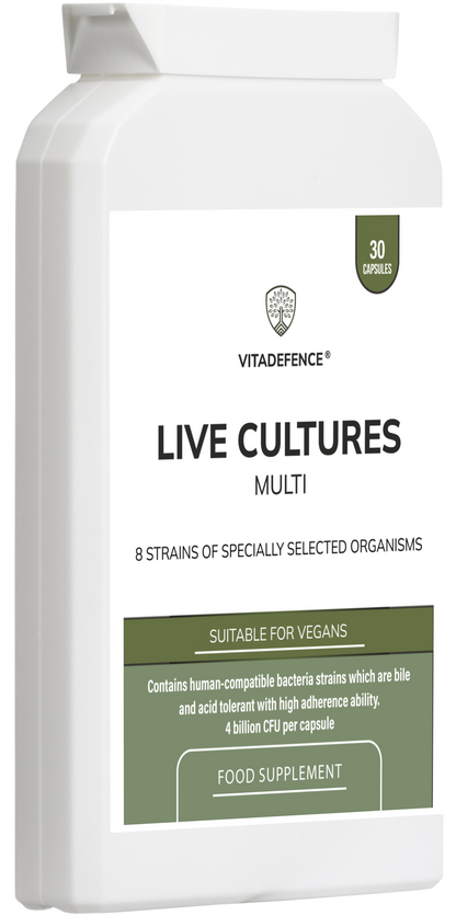 Vitadefence® Live Cultures Multi | 8 Strains, 4 Billion CFU – 30 Capsules