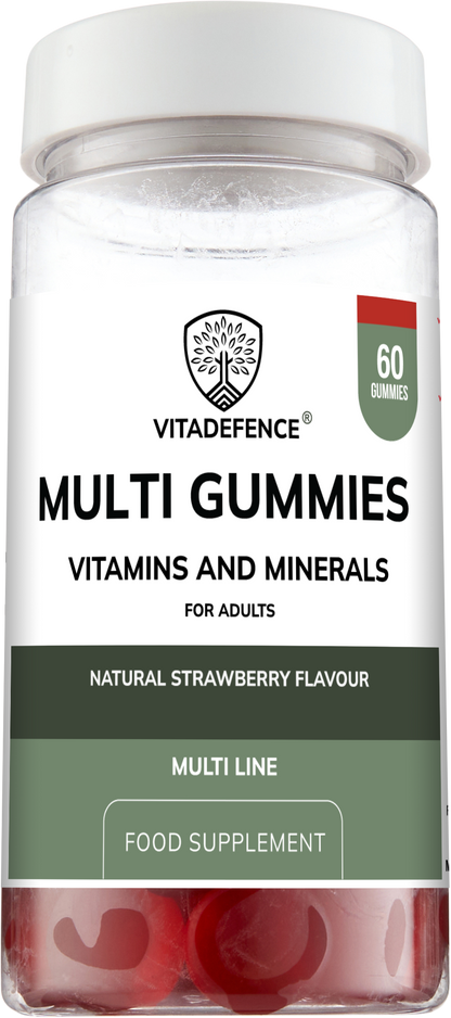 Vitadefence® Multi Gummies – Natural Strawberry Flavour – 60 Gummies