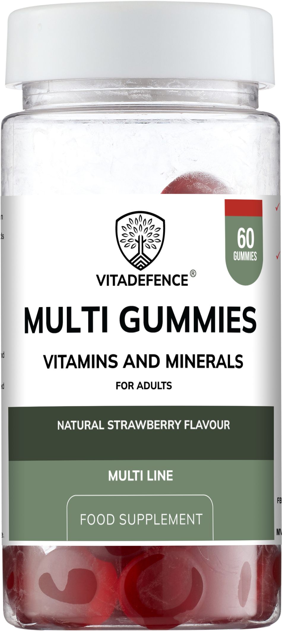 Vitadefence® Multi Gummies – Natural Strawberry Flavour – 60 Gummies