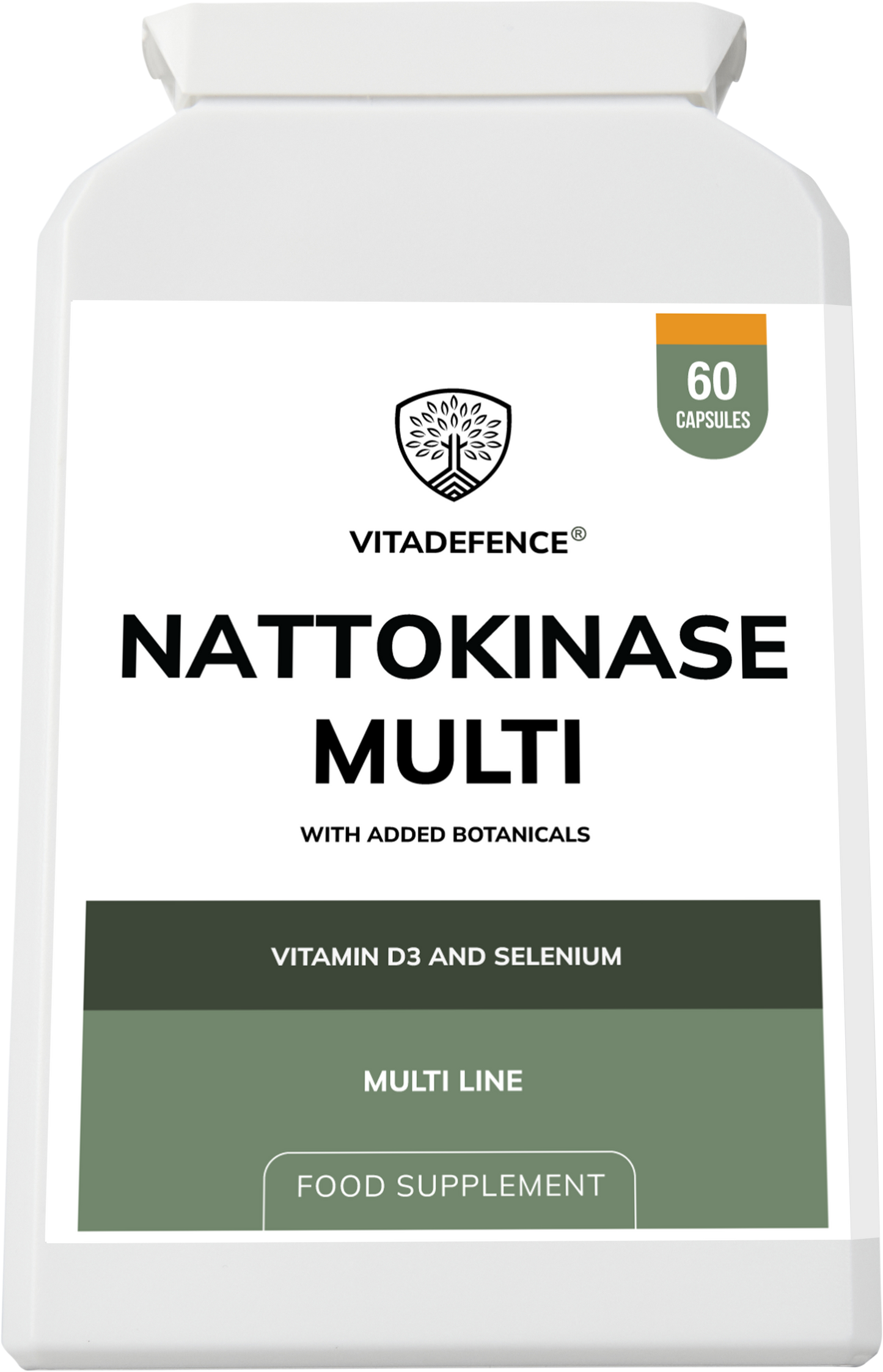 Vitadefence® Nattokinase Multi | With Vitamin D3, Selenium & Botanicals – 60 Capsules