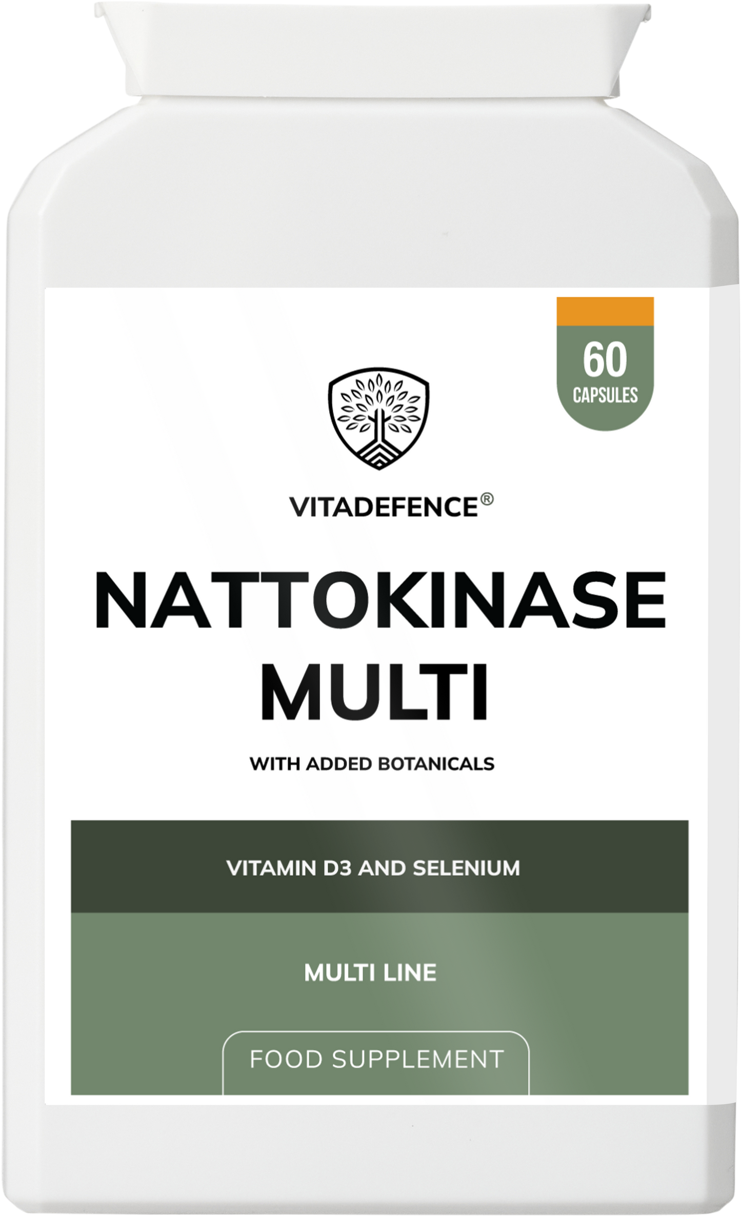 Vitadefence® Nattokinase Multi | With Vitamin D3, Selenium & Botanicals – 60 Capsules