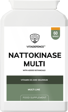 Vitadefence® Nattokinase Multi | With Vitamin D3, Selenium & Botanicals – 60 Capsules
